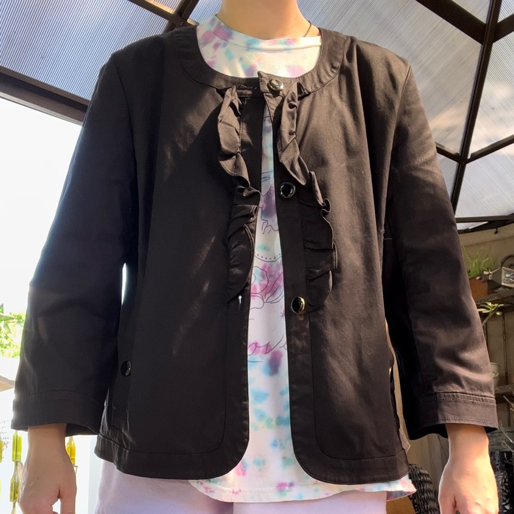 Talbots black size 16 ruffle jacket